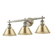 Golden 3306-BA3 AB-BCB - Yep by Golden Lighting Orwell 3-light Vanity in Aged Brass and Brushed Champagne Brass shade